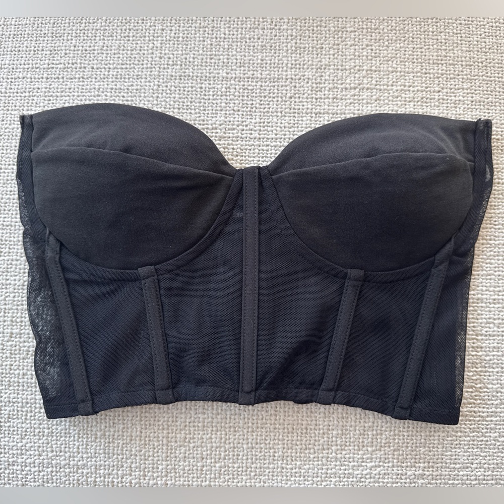 Express Black Strapless Longline Bustier